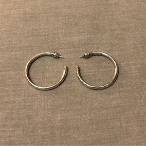 Konstantino Silver and Gold etched hoop earrings
